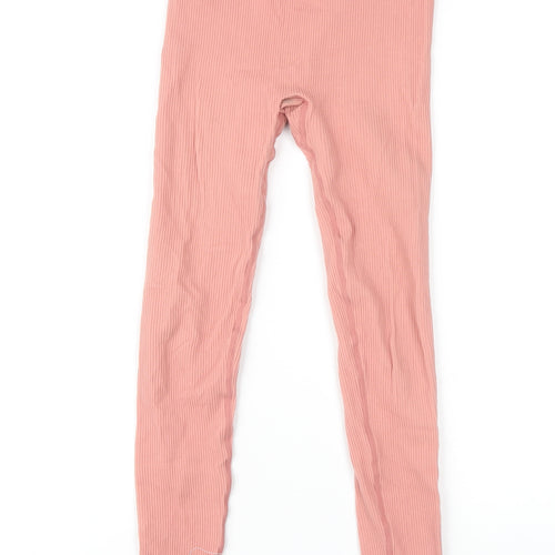 PrettyLittleThing Women’s Pink Slim Fit Ribbed Leggings