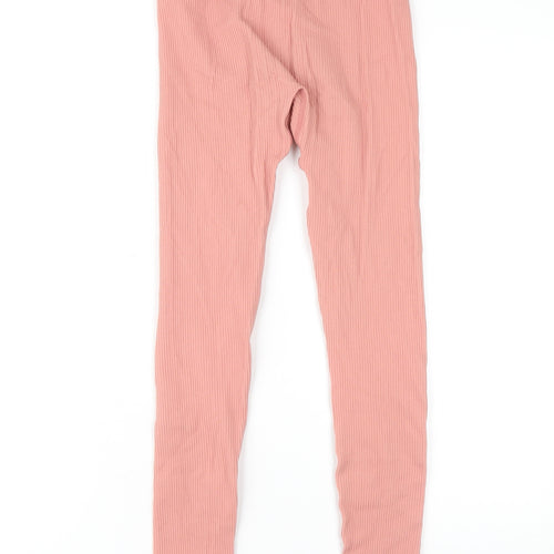 PrettyLittleThing Women’s Pink Slim Fit Ribbed Leggings