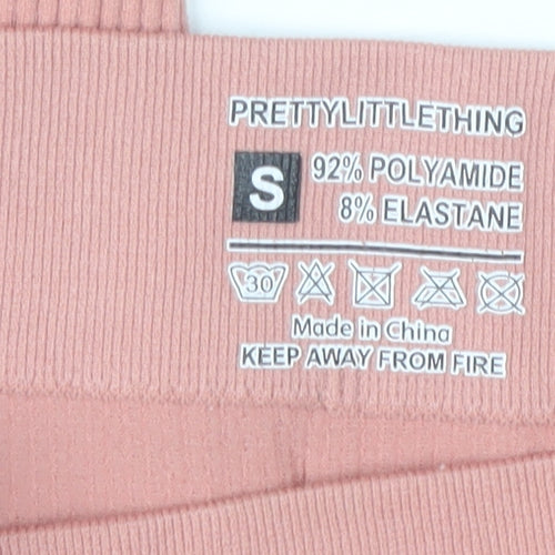 PrettyLittleThing Women’s Pink Slim Fit Ribbed Leggings