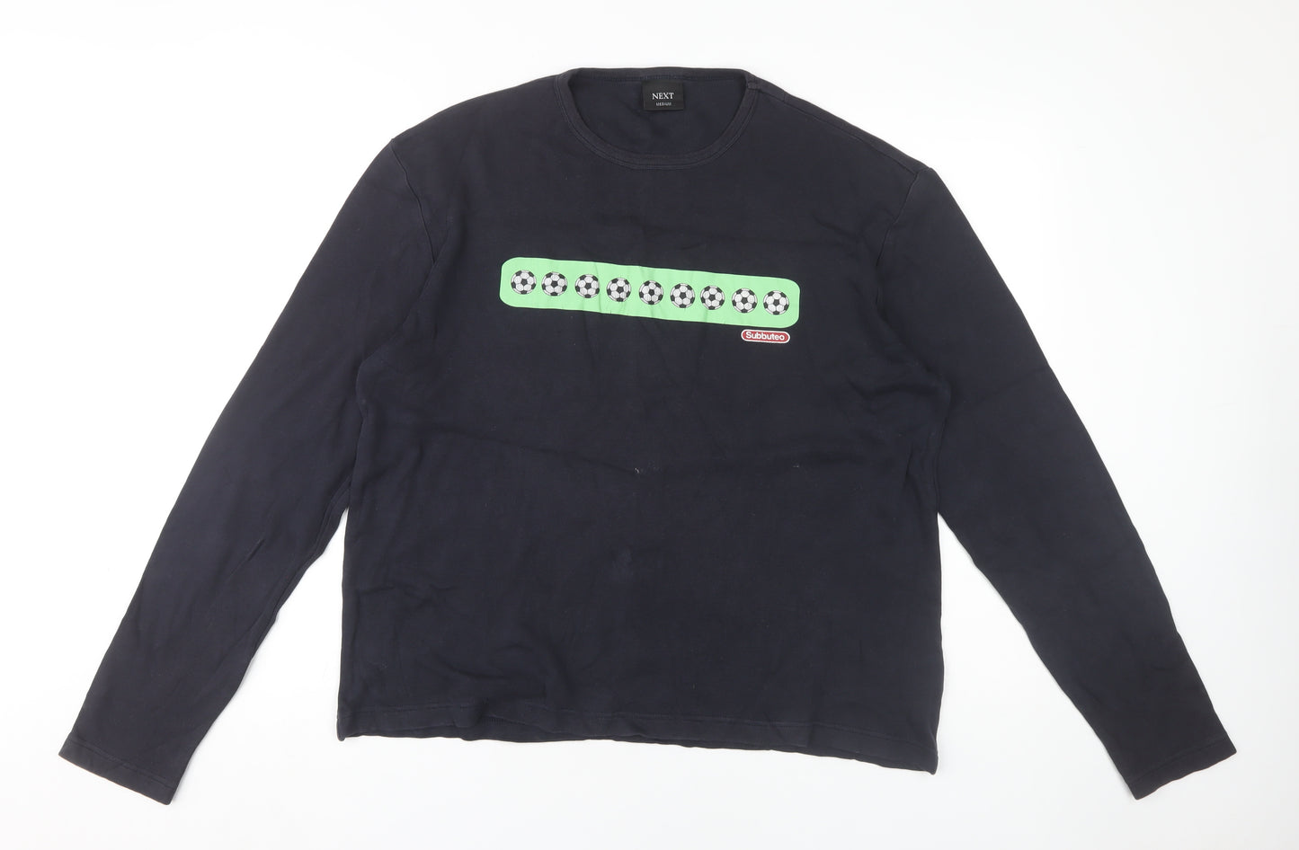 Next Men's Black Long Sleeve Graphic T-Shirt M