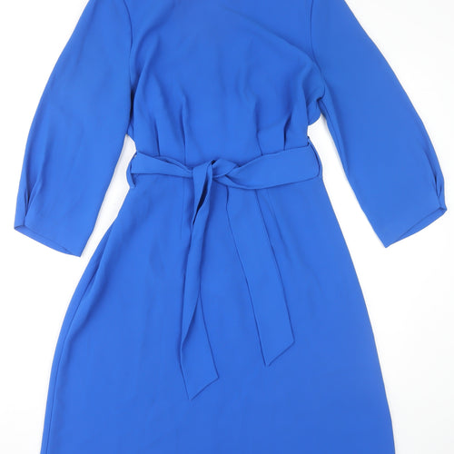 Next Women's Blue A-Line Dress, Size 12, 3/4 Sleeve