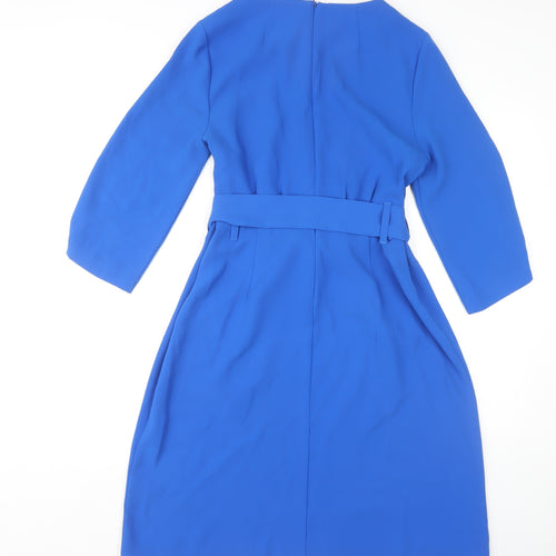 Next Women's Blue A-Line Dress, Size 12, 3/4 Sleeve