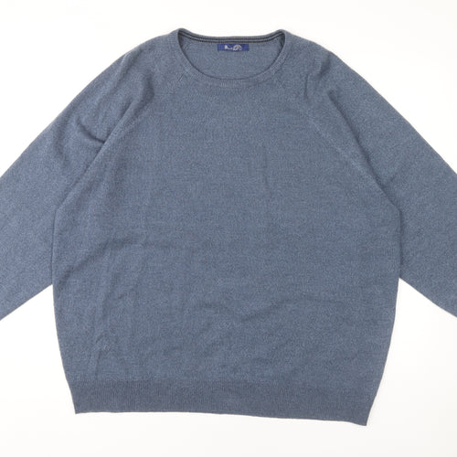BHS Men's XL Blue Crew Neck Pullover Knit Jumper