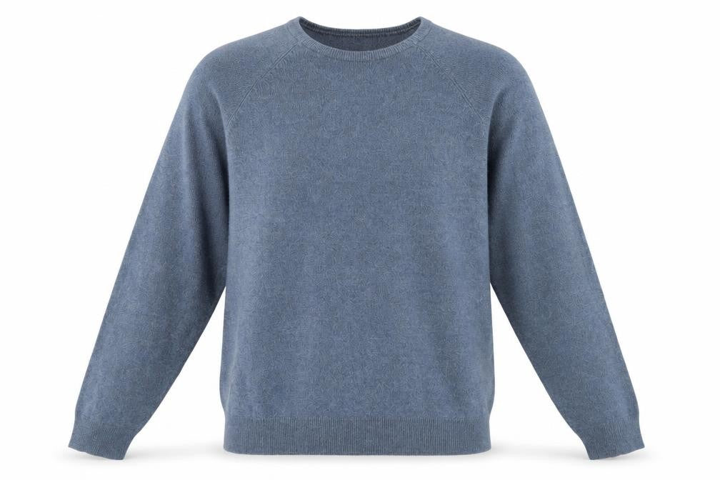 Front view of BHS Men's XL Blue Crew Neck Pullover Knit Jumper