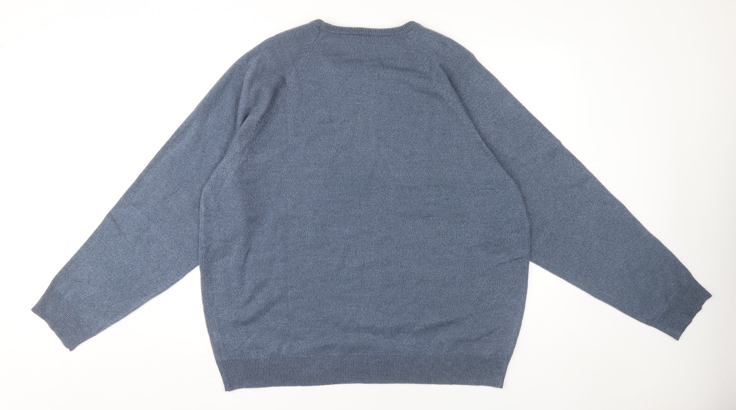 BHS Men's XL Blue Crew Neck Pullover Knit Jumper