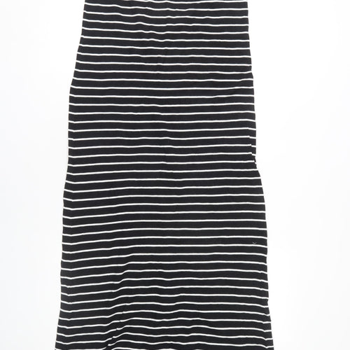 ZARA Women Black Striped Slip Dress S Summer Casual