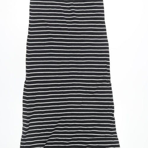 ZARA Women Black Striped Slip Dress S Summer Casual