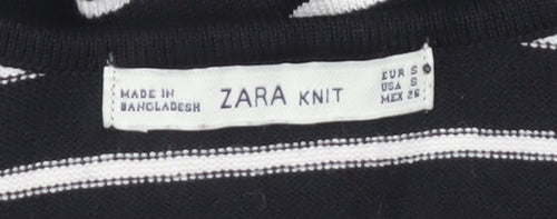 ZARA Women Black Striped Slip Dress S Summer Casual