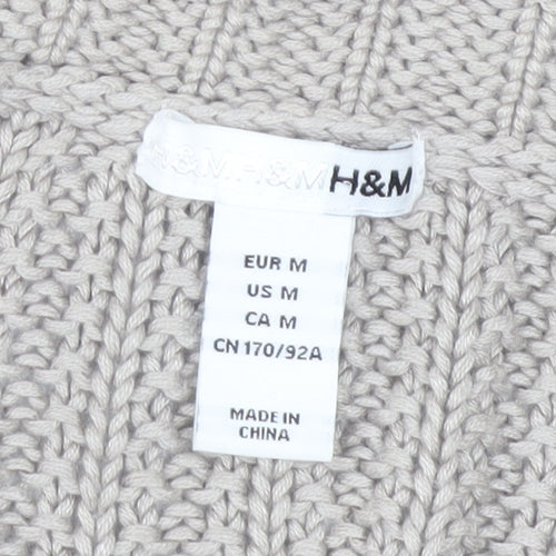 H&M Women's Beige Cardigan M V-Neck Knit Lightweight