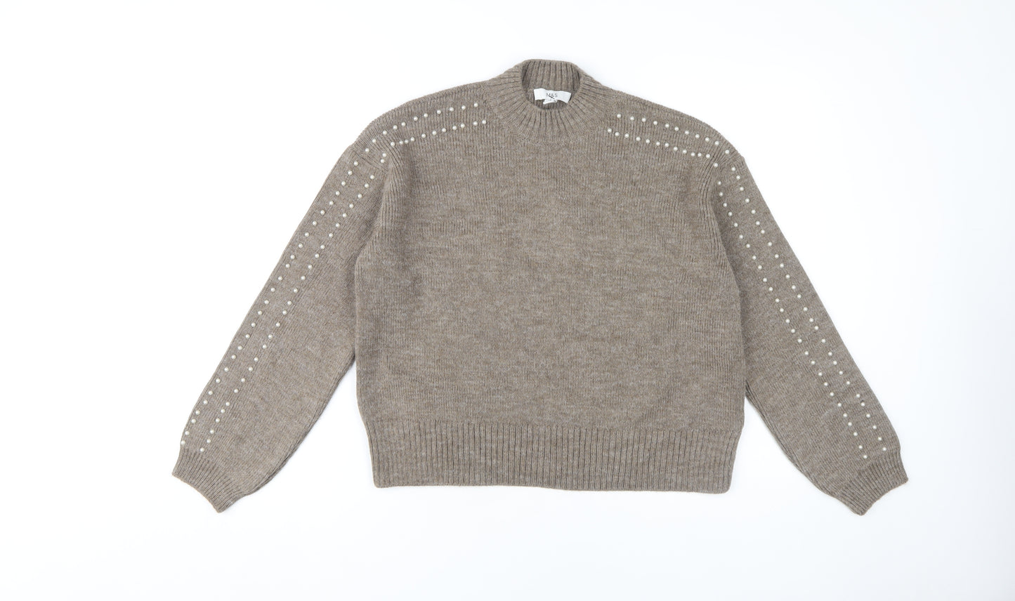 Marks and Spencer Women's Brown High Neck Pullover M