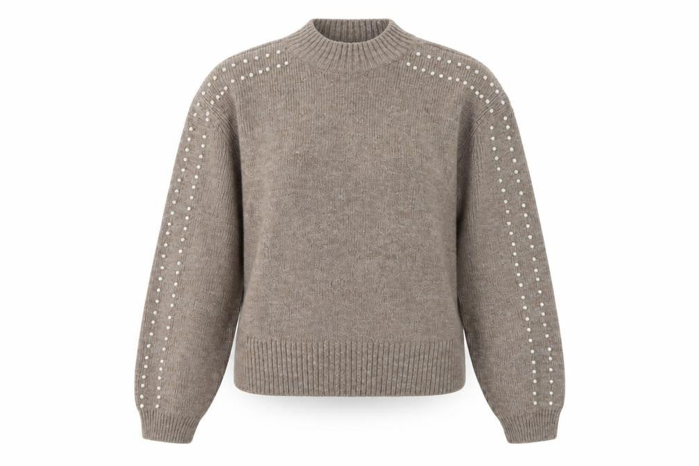 Front view of Marks & Spencer Women's Brown High Neck Pullover M