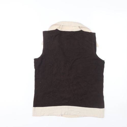 Next Women's Black Beige Sleeveless Colourblock Blouse