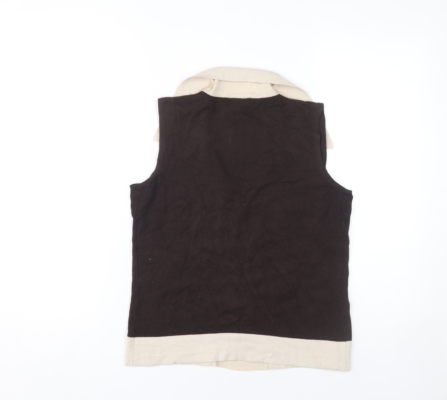 Next Women's Black Beige Sleeveless Colourblock Blouse