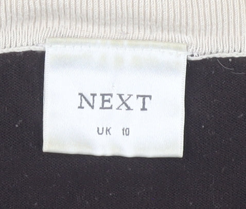 Next Women's Black Beige Sleeveless Colourblock Blouse