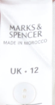 Marks and Spencer Women's White Linen Button-Up, Size 12