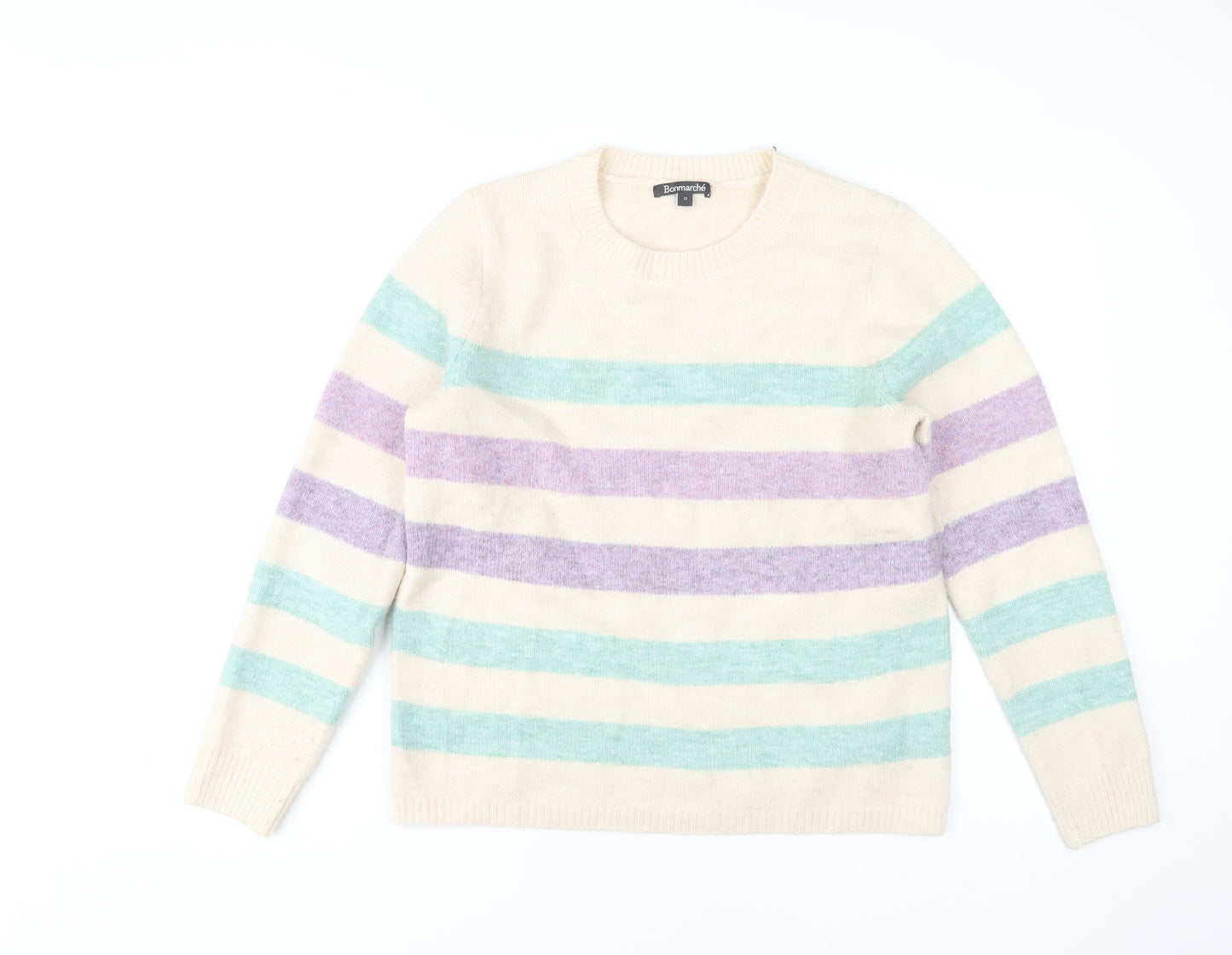 Bonmarché Women's Multicoloured Striped Jumper Size 12