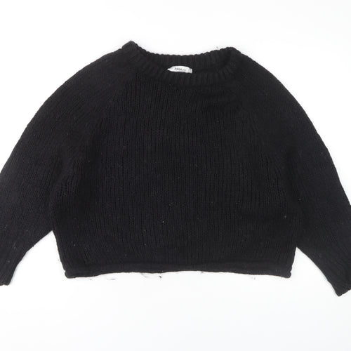 Zara Women's Black Pullover Jumper, M, Relaxed Fit