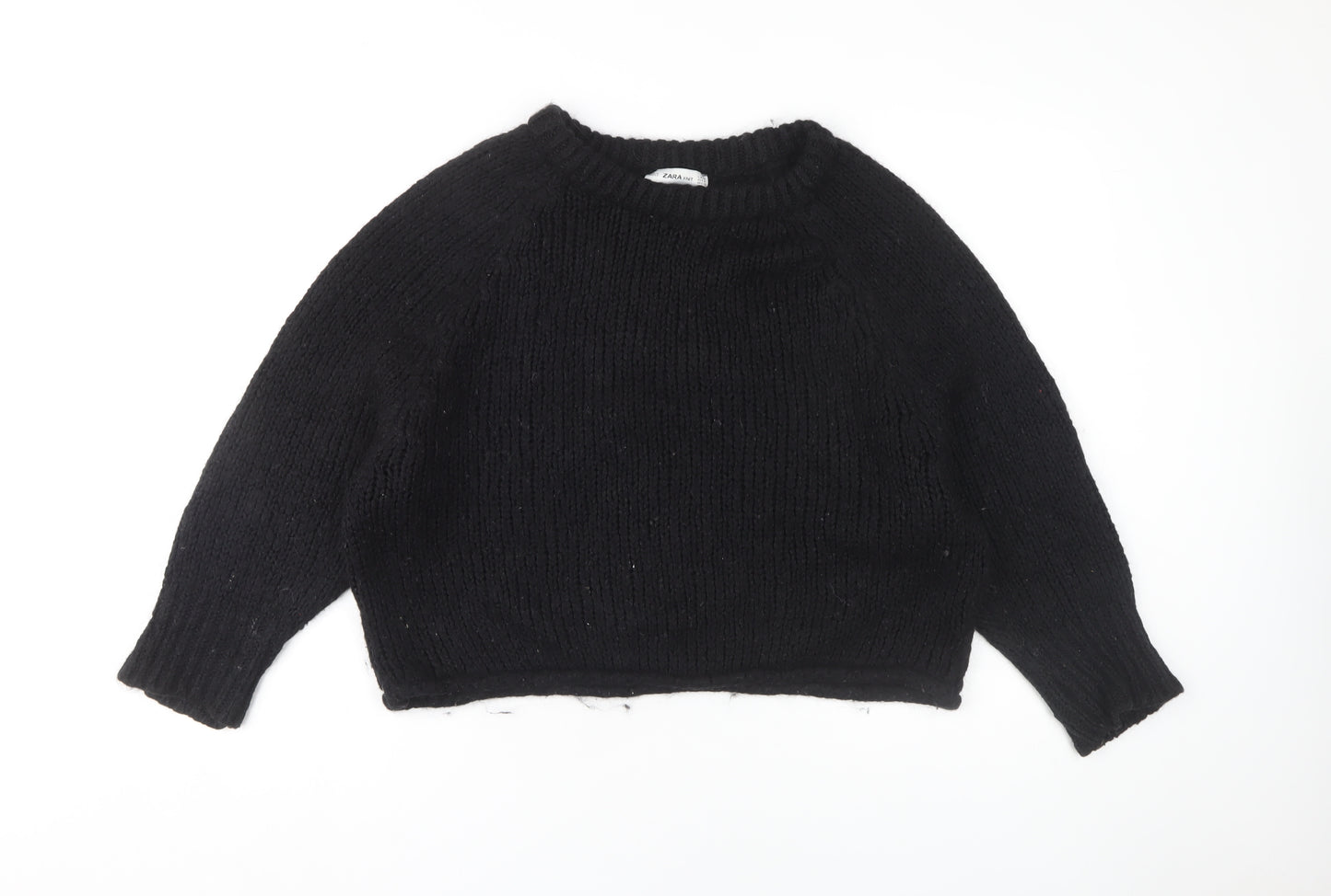 Zara Women's Black Pullover Jumper, M, Relaxed Fit