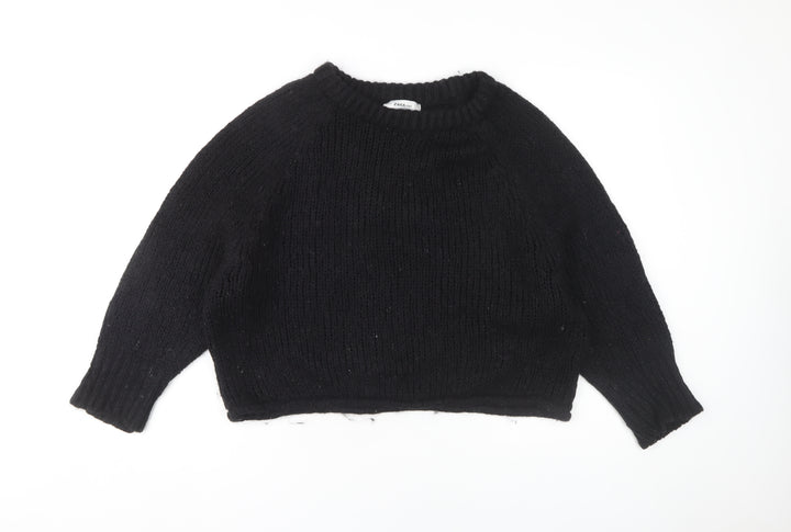 Zara Women's Black Pullover Jumper, M, Relaxed Fit