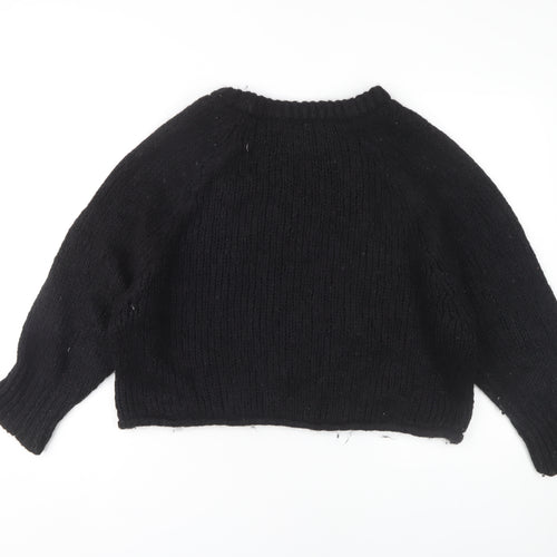 Zara Women's Black Pullover Jumper, M, Relaxed Fit