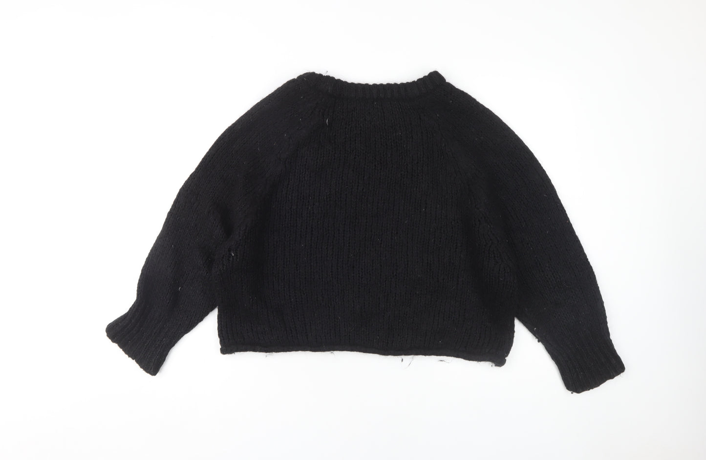 Zara Women's Black Pullover Jumper, M, Relaxed Fit