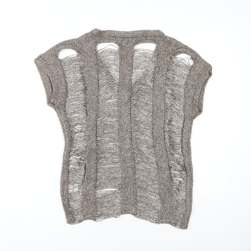 River Island Brown Open-Knit Pullover Jumper Size 8