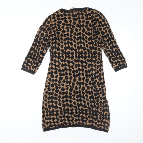 Studio M Women's Brown Animal Print Jumper Dress S