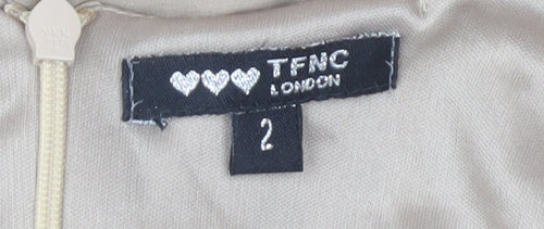 TFNC London Beige Beaded Blouse, Women’s Size 2