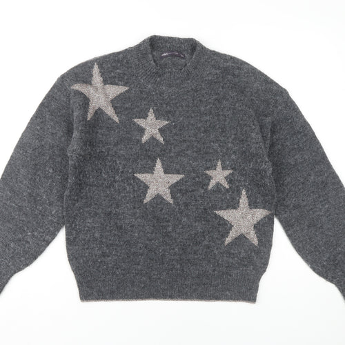 Marks and Spencer Women's Grey Star Pullover Jumper S