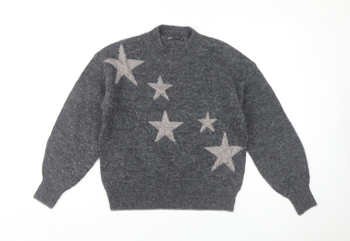 Marks and Spencer Women's Grey Star Pullover Jumper S
