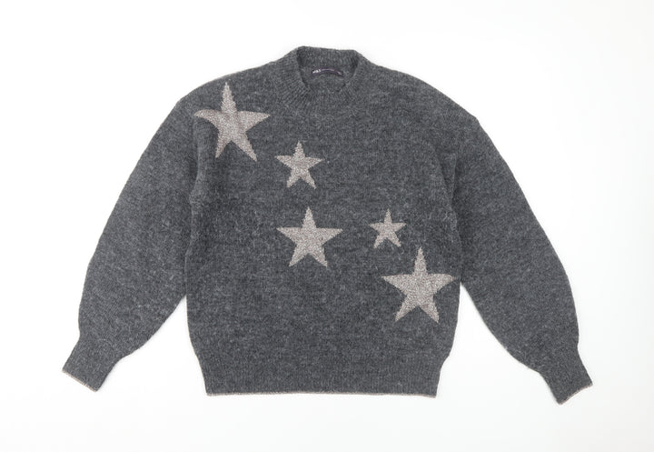 Marks and Spencer Women's Grey Star Pullover Jumper S