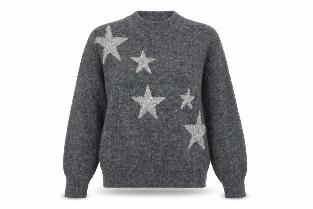 Front view of Marks & Spencer Women's Grey Star jumper S
