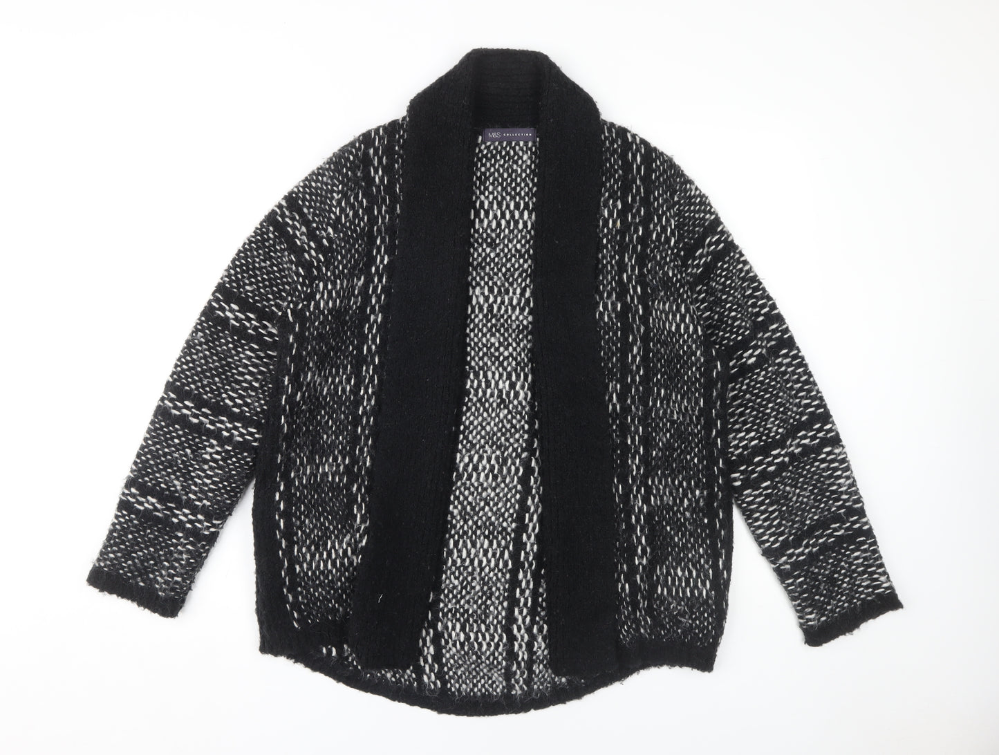 Marks and Spencer Women's Black Open Front Cardigan, Size 14