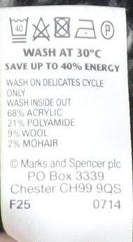 Marks and Spencer Women's Black Open Front Cardigan, Size 14