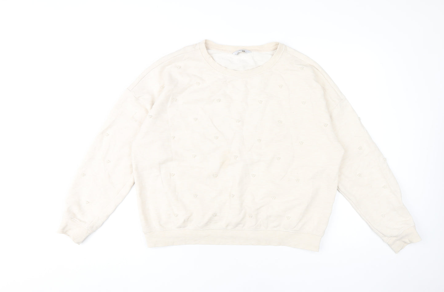 NEXT Women's Beige Embroidered Sweatshirt, Size M