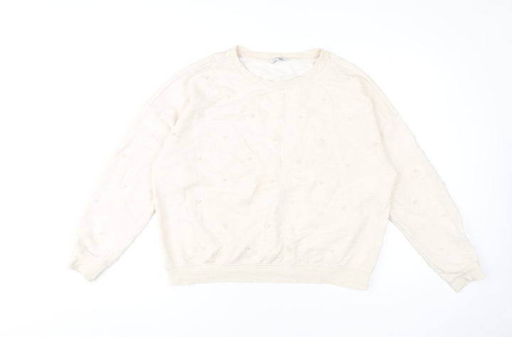 NEXT Women's Beige Embroidered Sweatshirt, Size M