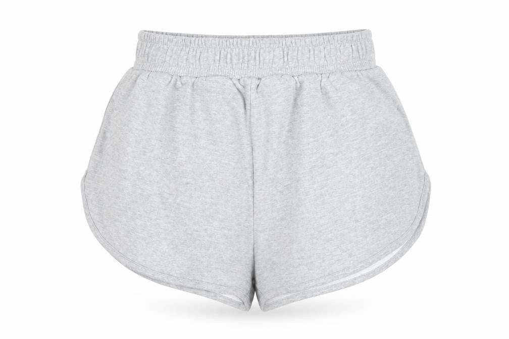Front view of PRETTYLITTLETHING Women's Grey Sweat Shorts, size 8