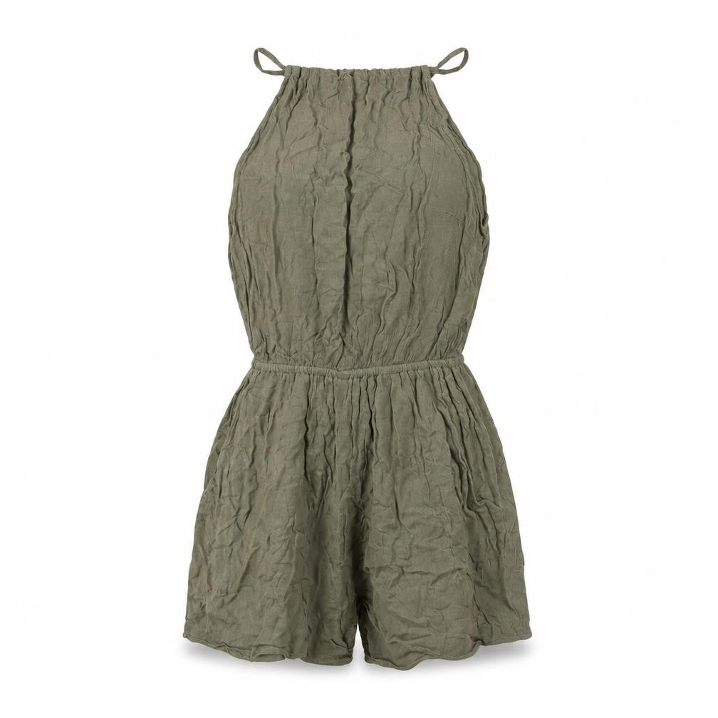 H&M Women’s Green Halter Playsuit, Size 4, Sleeveless