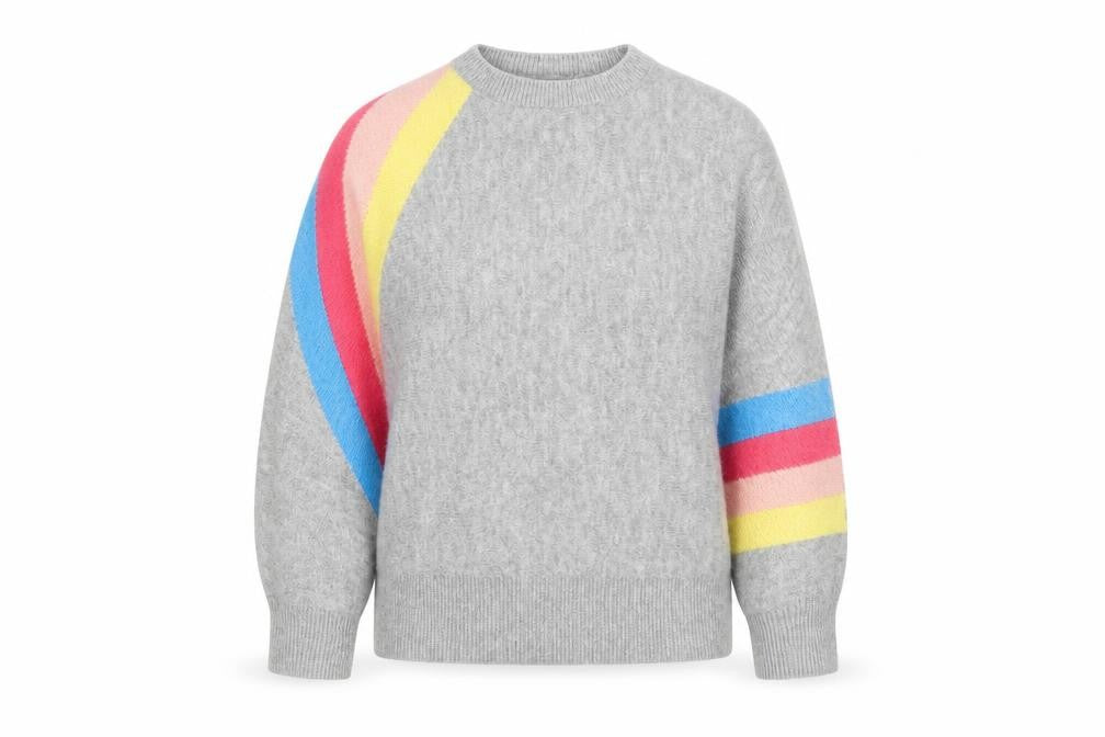 Front view of M&Co Women’s Grey jumper, size UK 10