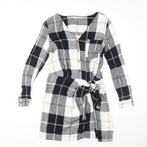 Next Women's Multicoloured Plaid Shirt Dress, Size 8