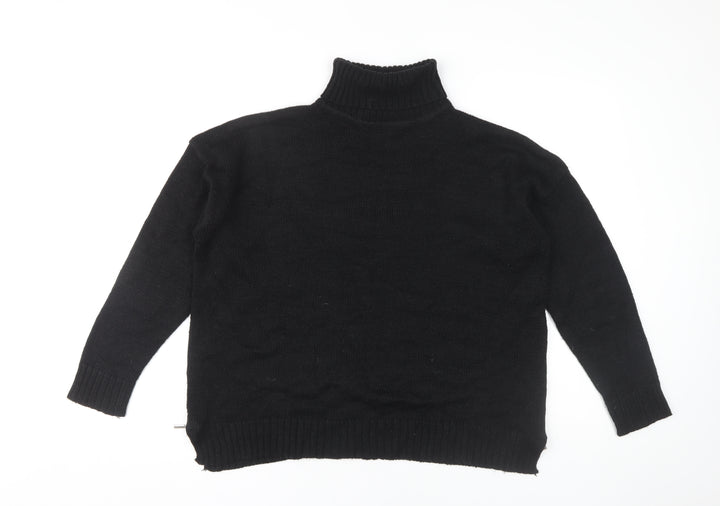Brave Soul Women's Black High Neck Pullover Jumper S