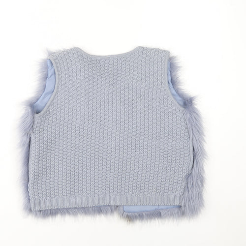 Marks and Spencer Girls Blue Faux Fur Vest 12-13 Years
