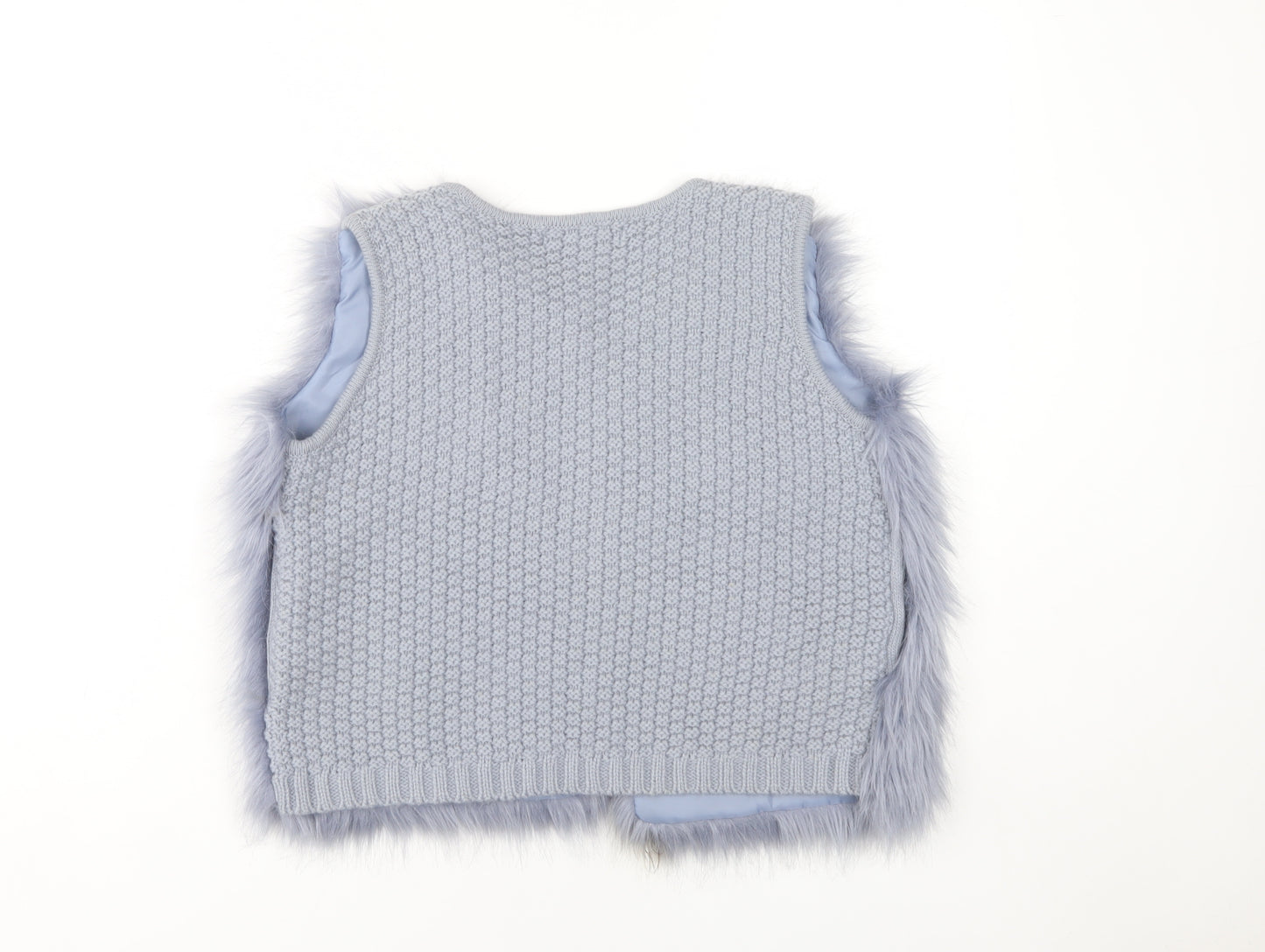 Marks and Spencer Girls Blue Faux Fur Vest 12-13 Years