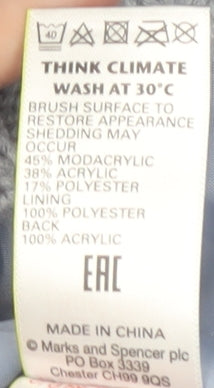 Marks and Spencer Girls Blue Faux Fur Vest 12-13 Years