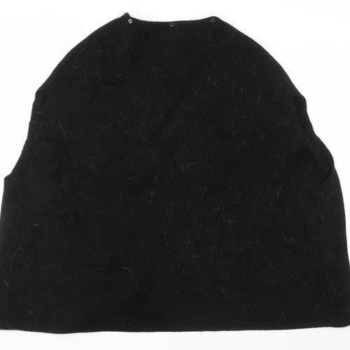 Afibel Women's Black Cape, Size 10/12, Embroidered Floral