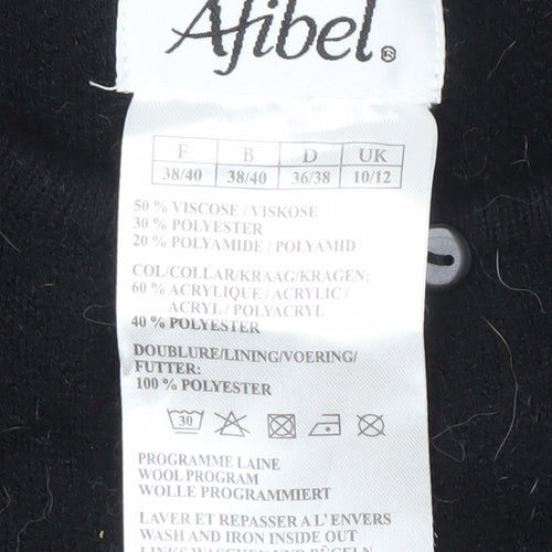 Afibel Women's Black Cape, Size 10/12, Embroidered Floral