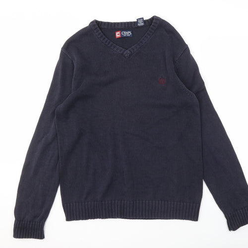 Chaps Men's Blue V-Neck Pullover Jumper M