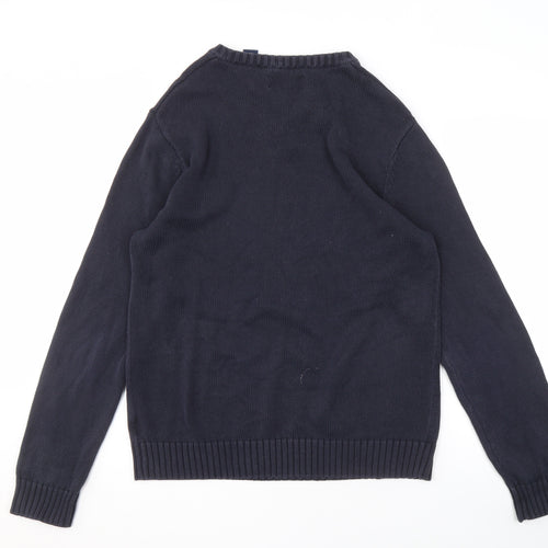 Chaps Men's Blue V-Neck Pullover Jumper M