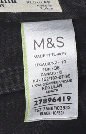 Marks and Spencer Women's Black Straight Jeans Size 10