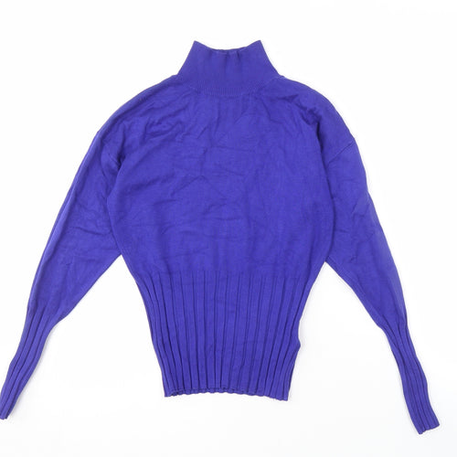 Marks and Spencer Women's Purple Mock Neck Jumper Size 10